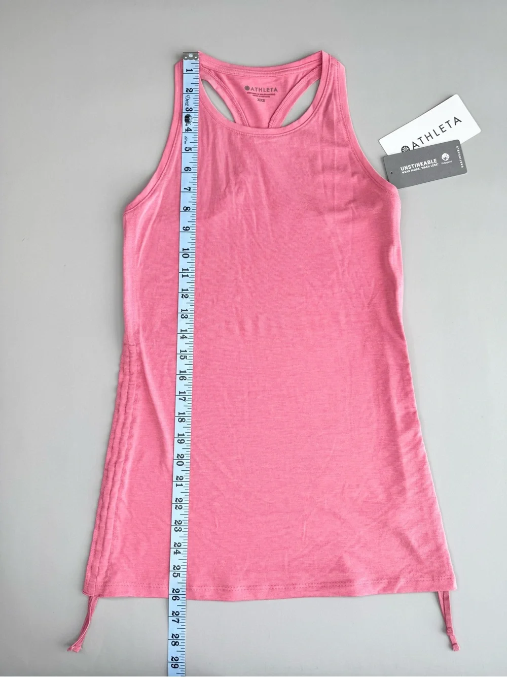 ATHLETA Encore Tank Racerback XXS Pink Ruched Drawstring Active - Picture 6 of 13